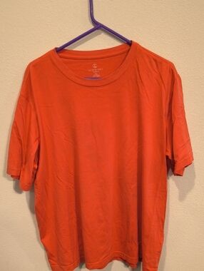 Lands' End Men's Bright Orange Crewneck Tee Super T Men's XL
